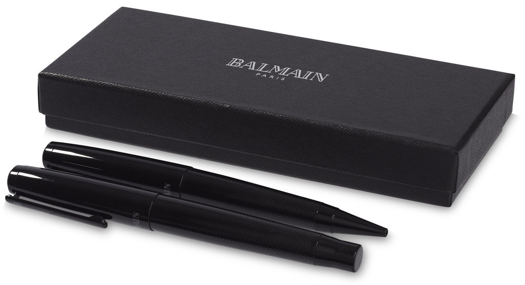 Подарочный набор ручек Gloss Duo, цвет сплошной черный