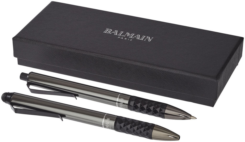 Подарунковий набір ручок Tactical Grip Duo, колір суцільний чорний