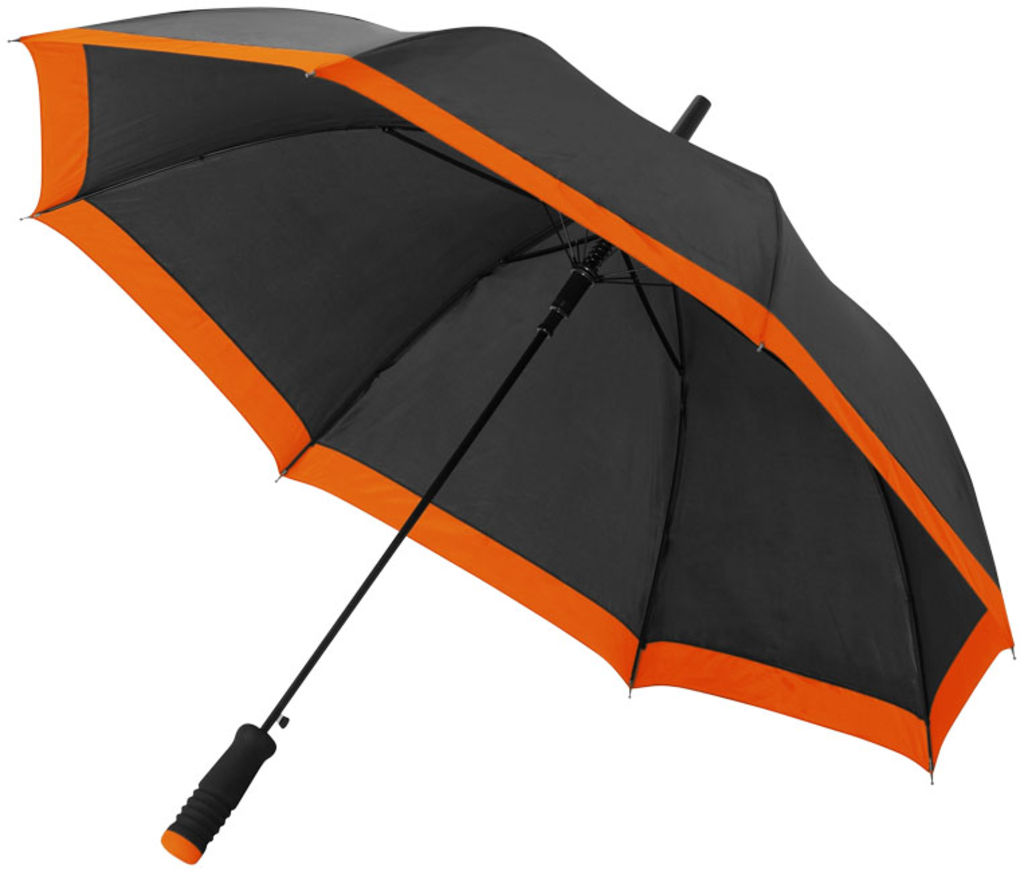 Зонт Kris  23'', цвет оранжевый, сплошной черный