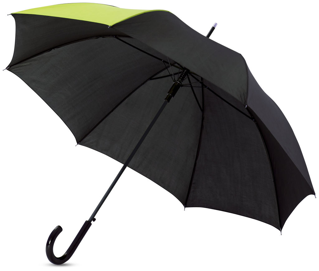 Зонт Lucy  23'', цвет неоново-желтый, сплошной черный
