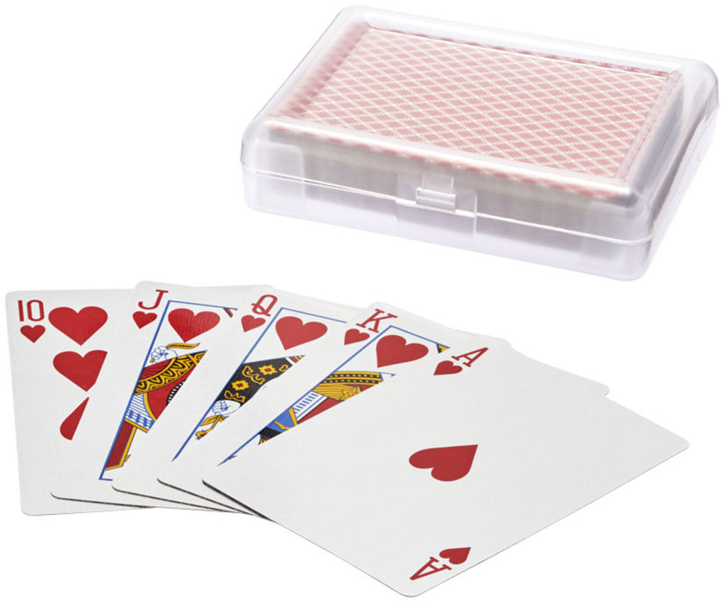 Карткова гра Reno в чохлі, колір червоний прозорий