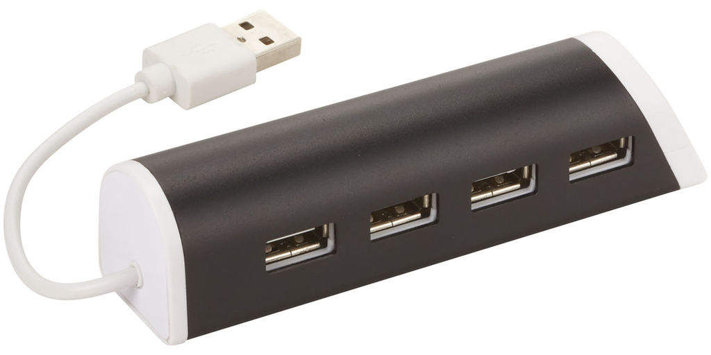 Хаб USB , цвет сплошной черный