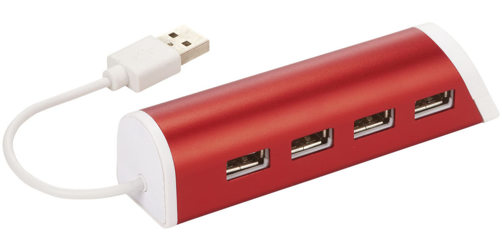 Хаб USB , колір червоний
