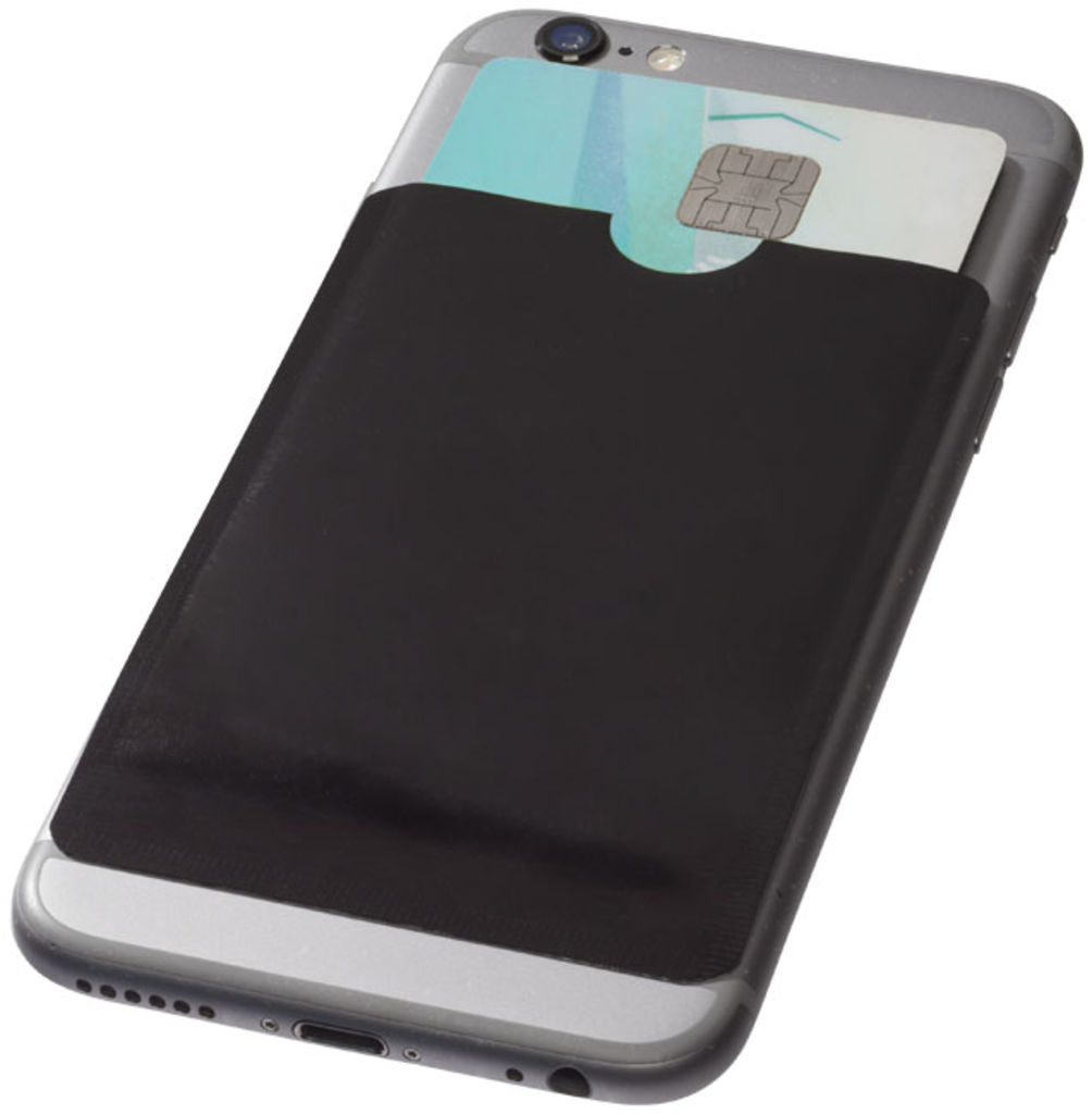 Гаманець для карт з RFID-чіпом для смартфона, колір суцільний чорний