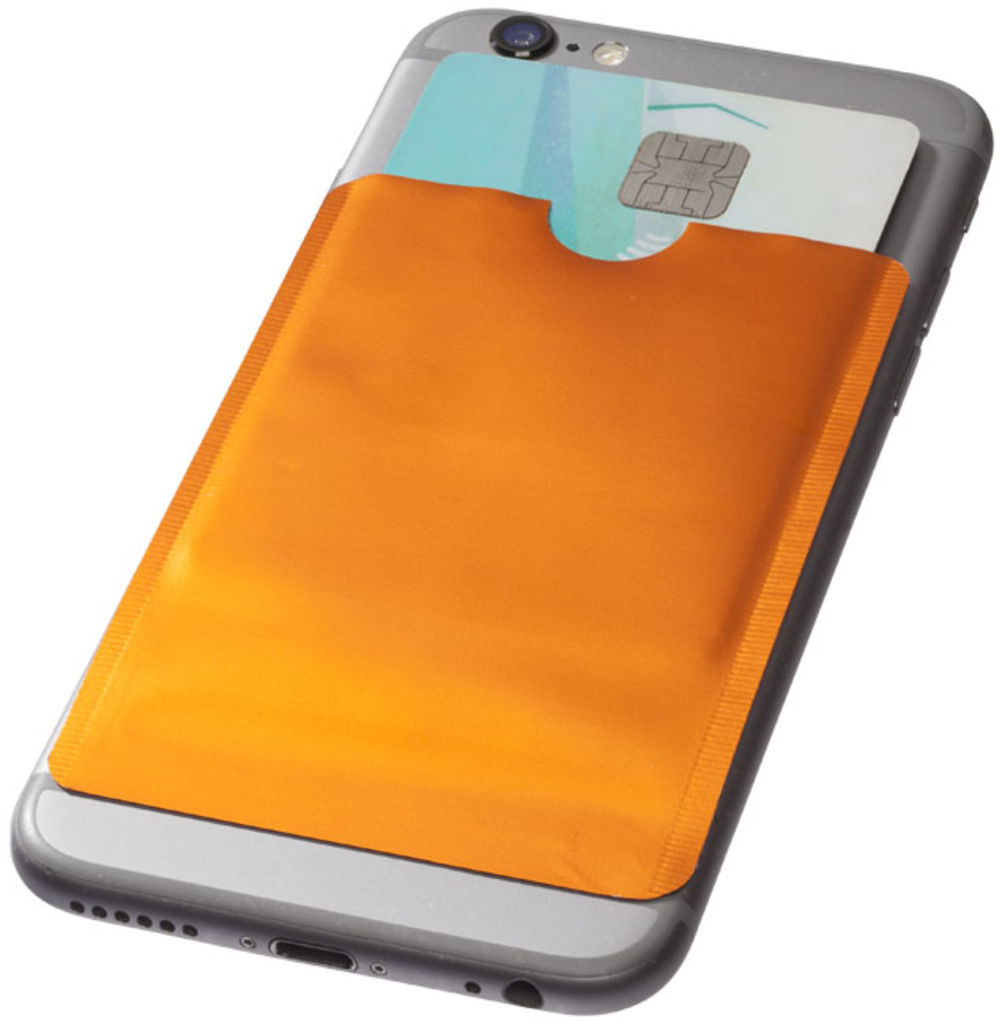 Гаманець для карт з RFID-чіпом для смартфона, колір оранжевий