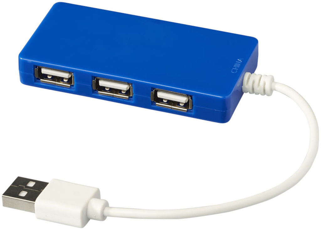 Хаб USB Brick, колір яскраво-синій