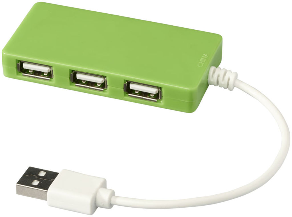 Хаб USB Brick, колір лайм