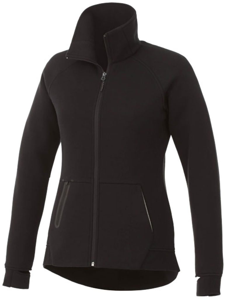 Трикотажна куртка Notch жіноча, колір суцільний чорний  розмір M