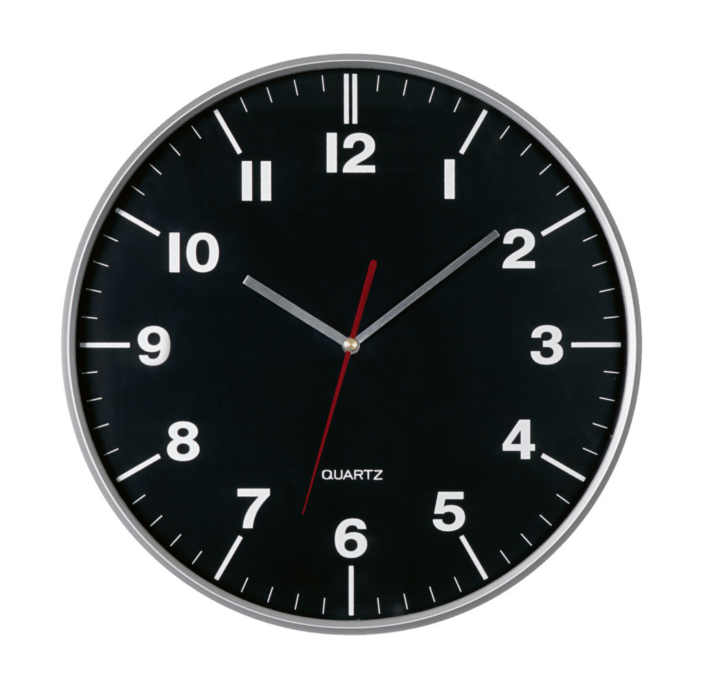 Годинник настінний HEMERA, колір чорний, сріблястий