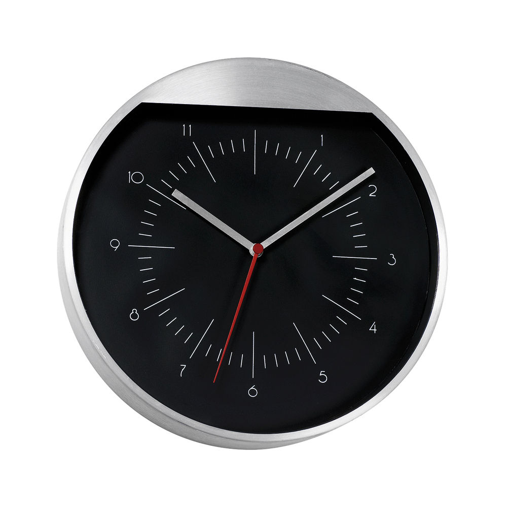 Годинник настінний ROUNDABOUT, колір чорний, сріблястий