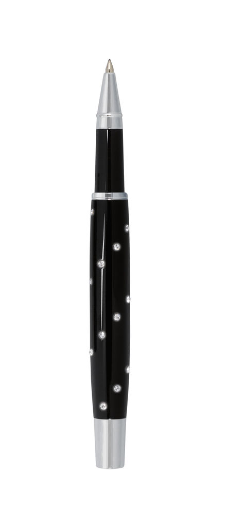 Ручка-роллер RIGA, колір чорний, сріблястий