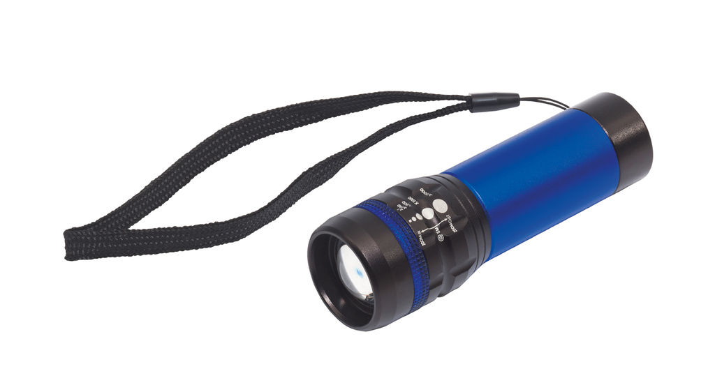 Ліхтарик LED ZOOM, колір синій, чорний