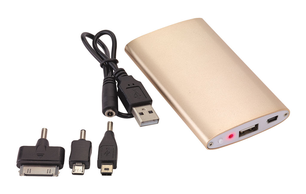 Power bank HOT POWER, колір мідь, білий