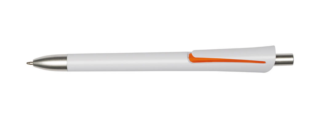 Ручка кулькова OREGON, колір білий, помаранчевий