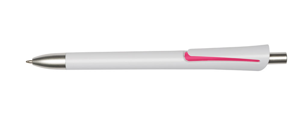 Ручка кулькова OREGON, колір білий, рожевий
