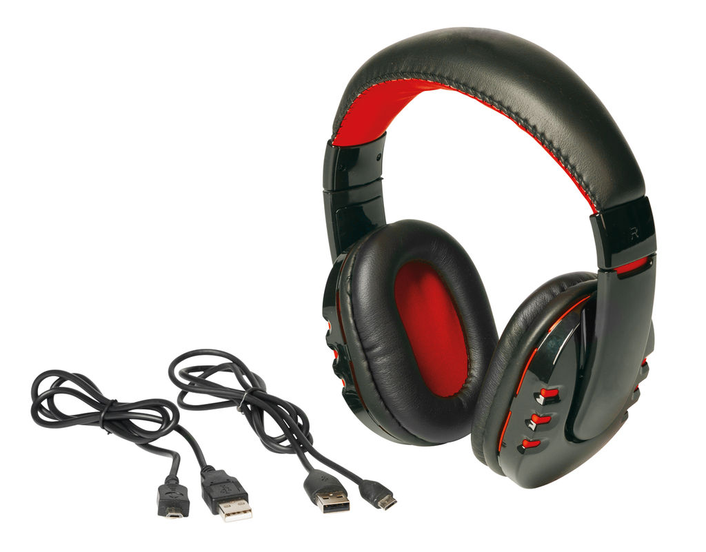 Навушники Bluetooth RACER, колір чорний, червоний