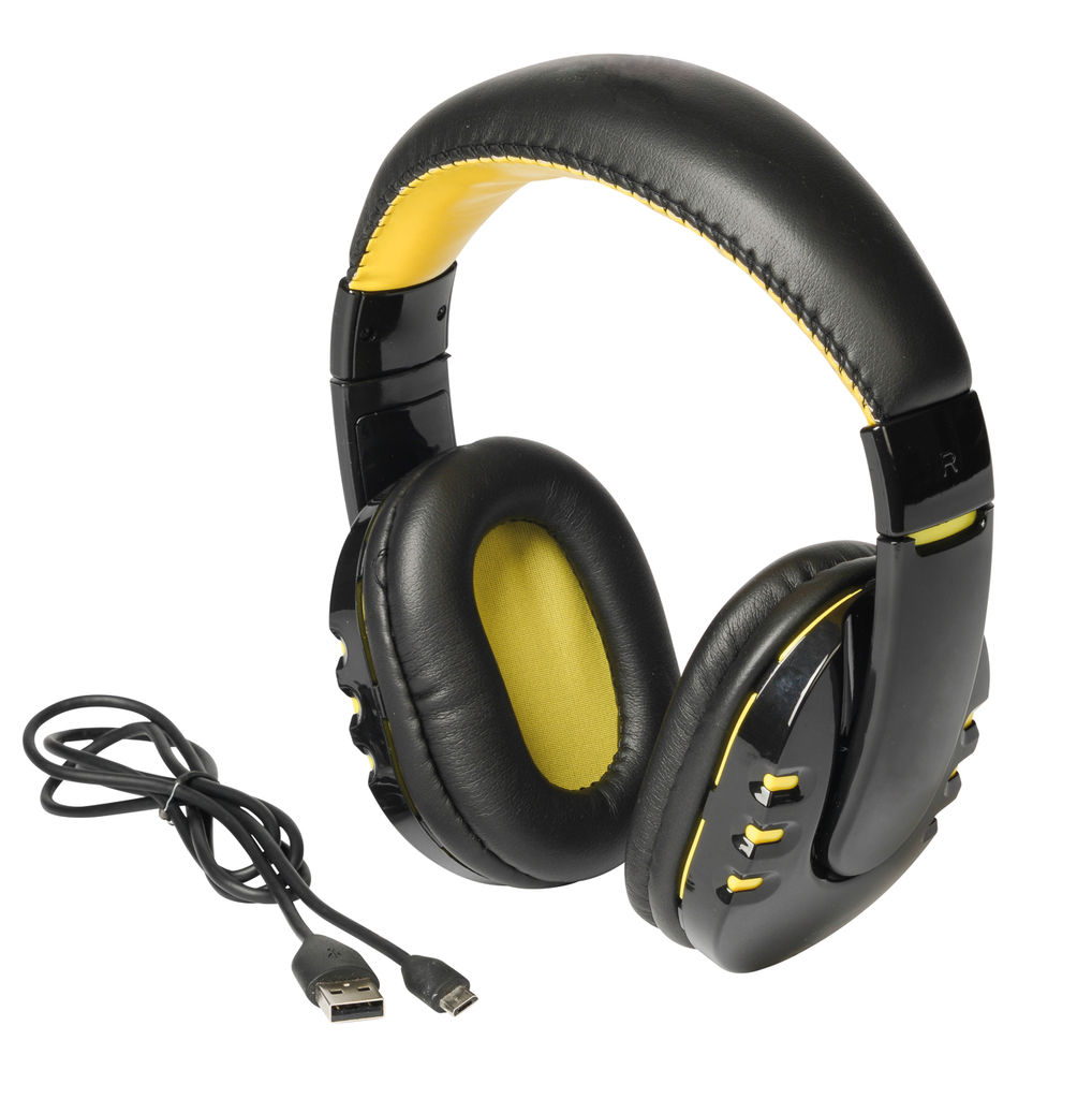 Навушники Bluetooth RACER, колір чорний, жовтий