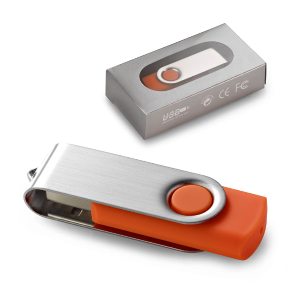 Флешка 4GB, колір помаранчевий - 97531.10_4GB- Фото №2