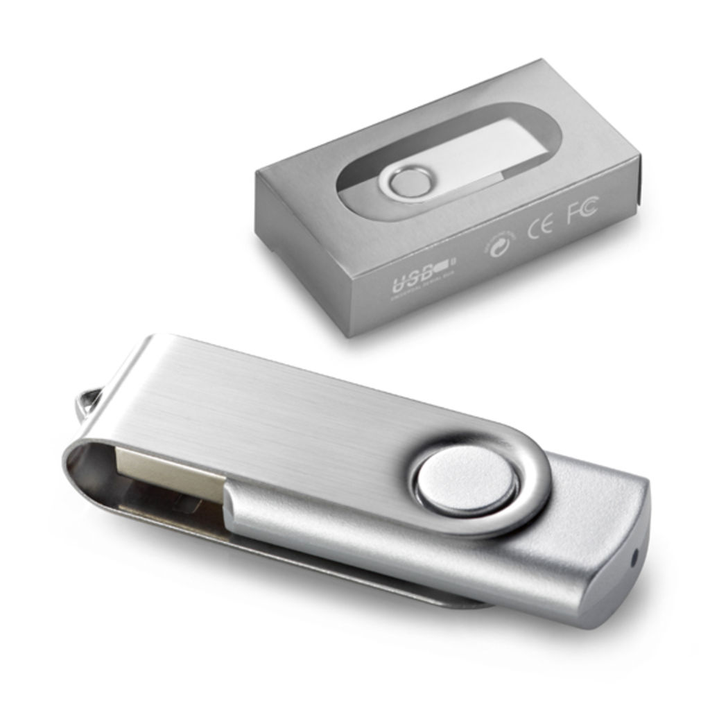 Флешка 2GB, колір сатин, срібло - 97531.44_2GB- Фото №2