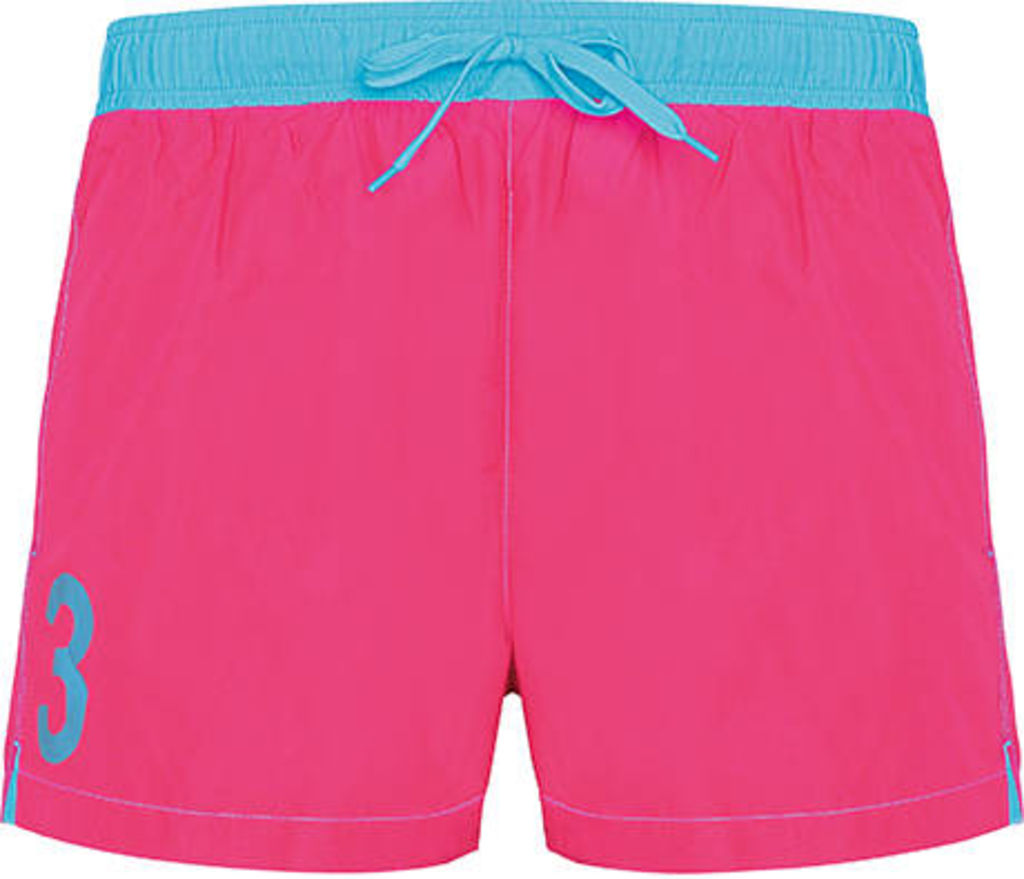 Плавки с эластичным поясом контрастного цвета, цвет флюорисцентный розовый, бирюзовый  размер XL