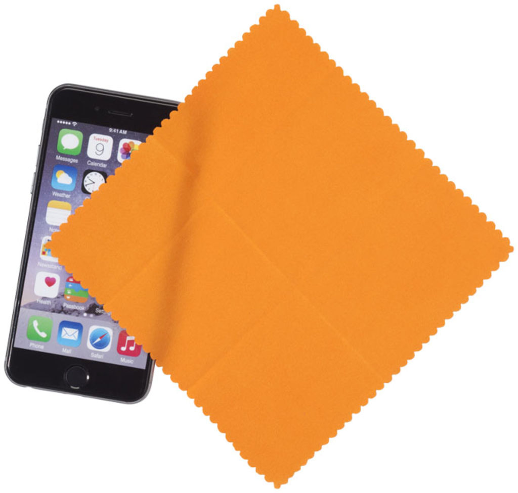 Тканина з мікроволокна для чищення поверхонь з чохлом, колір оранжевий