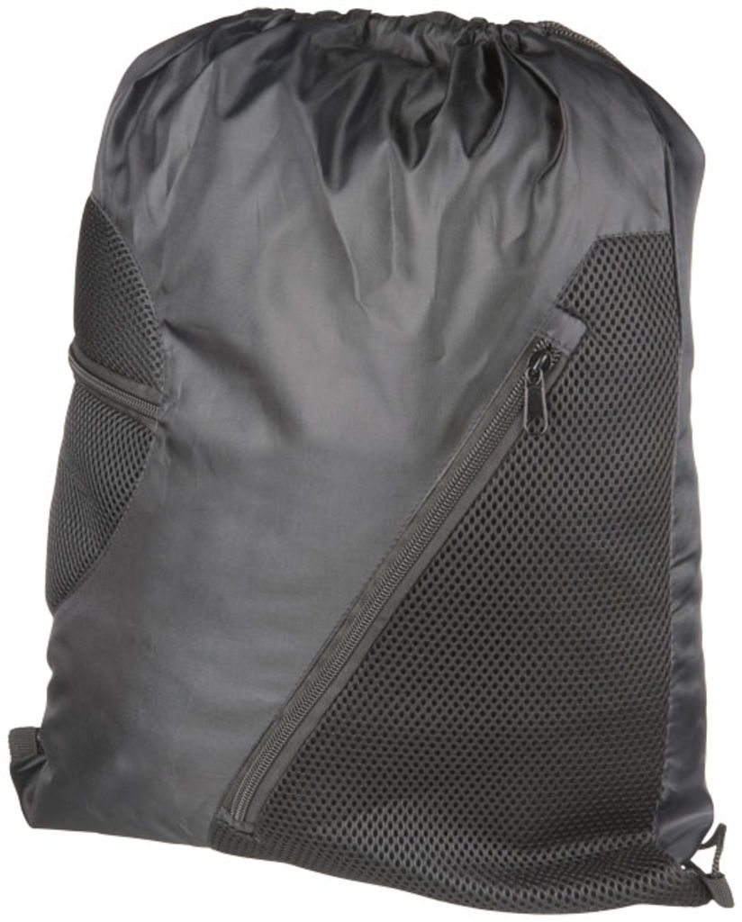 Спортивний рюкзак з сітки на блискавці, колір суцільний чорний