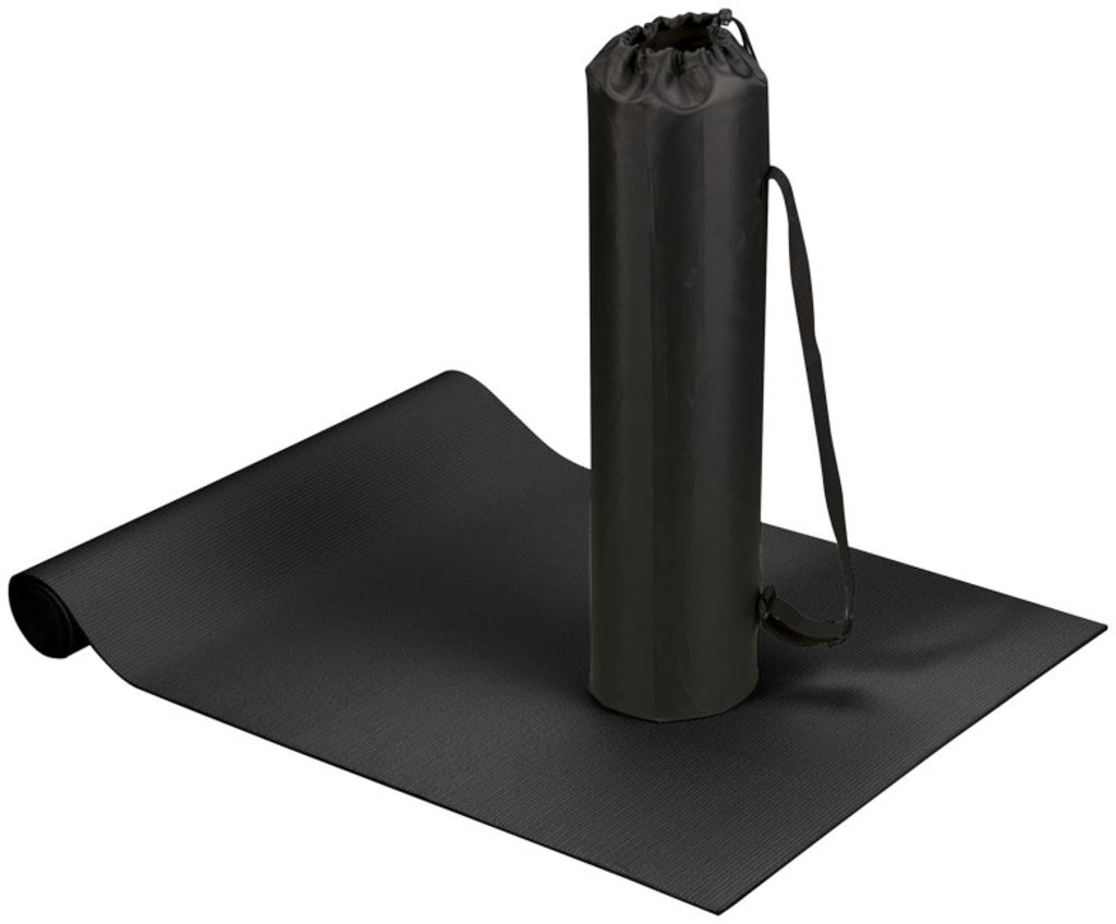 Килимок Cobra для фітнесу та йоги., колір суцільний чорний