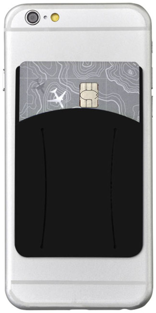 Силиконовый картхолдер для телефона с отверстием для пальца, цвет сплошной черный