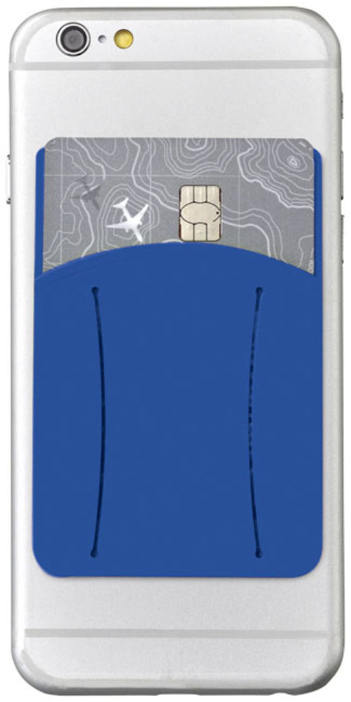 Силиконовый картхолдер для телефона с отверстием для пальца, цвет ярко-синий