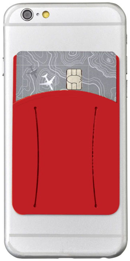 Силиконовый картхолдер для телефона с отверстием для пальца, цвет красный