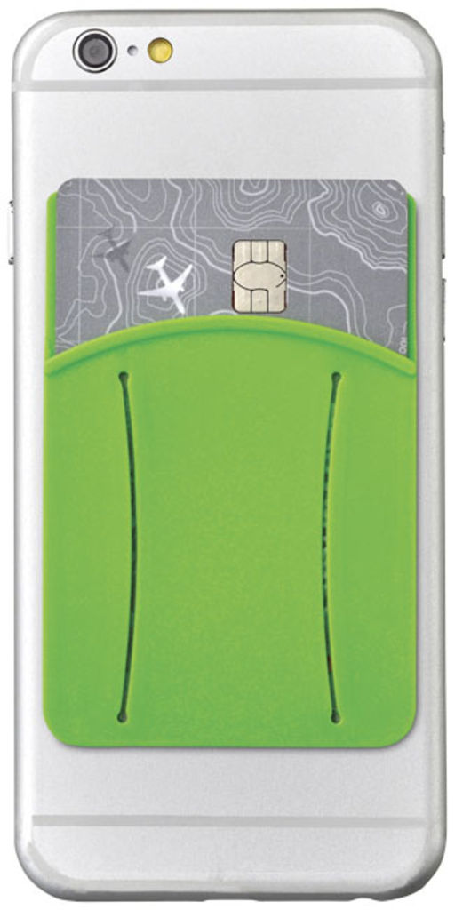 Силіконовий картхолдер для телефону з отвором для пальця, колір лайм