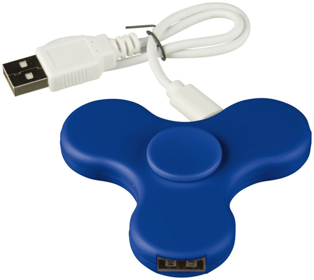 Хаб USB Spin-it Widget , колір яскраво-синій