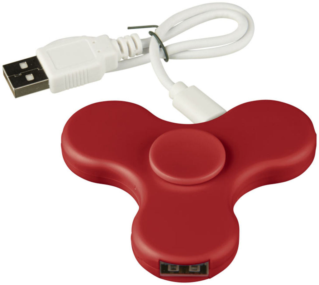 Хаб USB Spin-it Widget , колір червоний