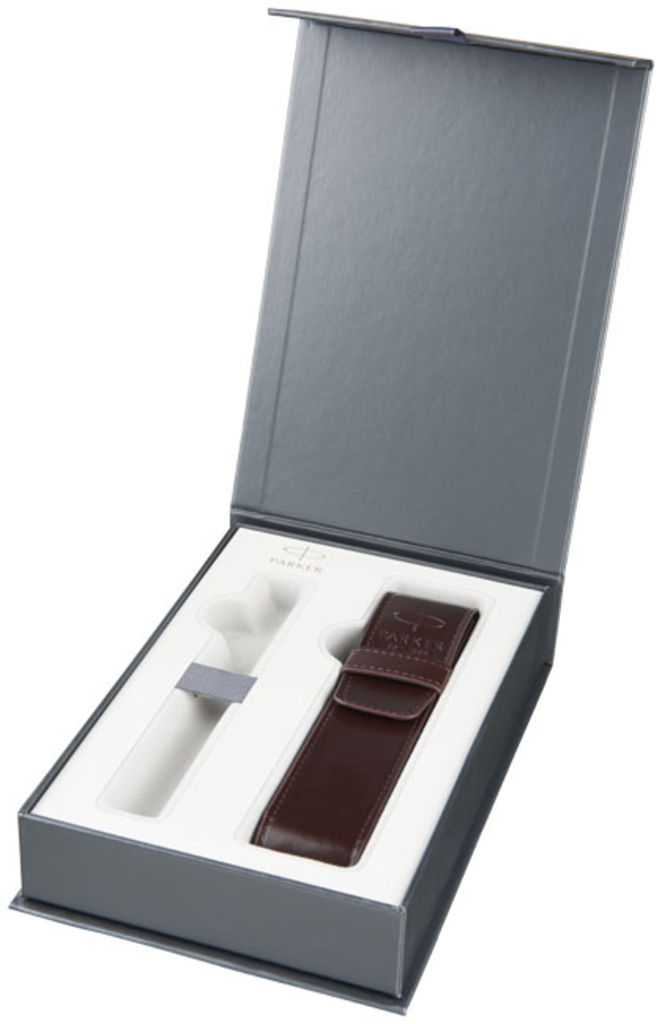 Подарункова коробка з чохлом для ручки, колір сірий