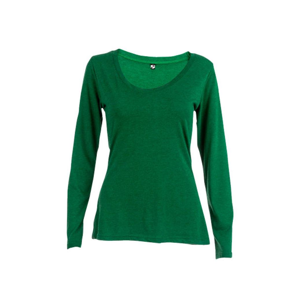 BUCHAREST WOMEN. Женская футболка с длинным рукавом, цвет матовый зеленый  размер L