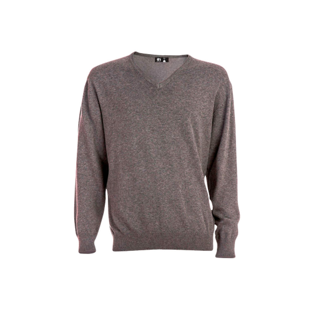 THC MILAN. Чоловічий пуловер з v-подібним вирізом, колір матовий сірий  розмір L