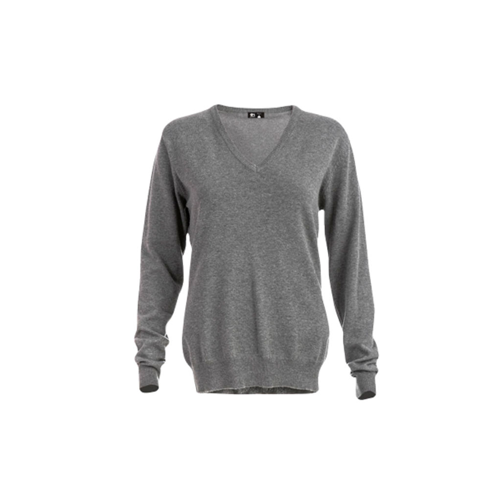 MILAN WOMEN. Женский пуловер с v-образным вырезом, цвет матовый серый  размер L