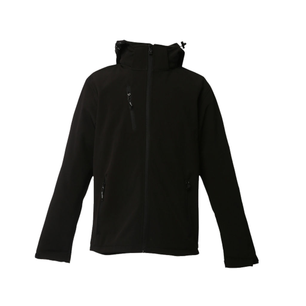 THC ZAGREB. Чоловіча куртка softshell зі знімним капюшоном, колір чорний  розмір L