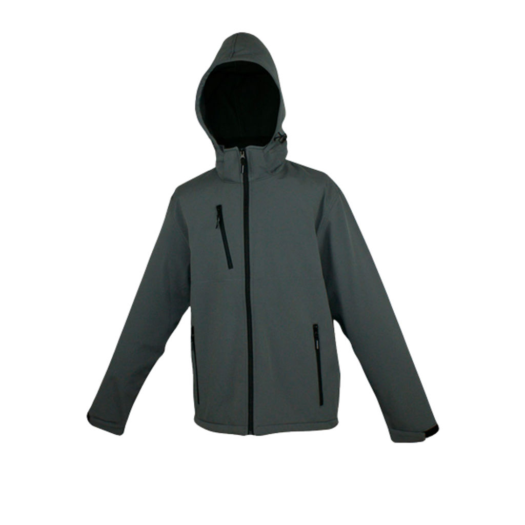 THC ZAGREB. Чоловіча куртка softshell зі знімним капюшоном, колір сірий  розмір L