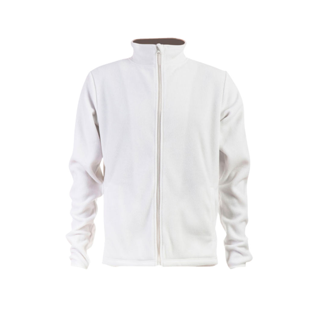 HELSINKI. Мужская флисовая куртка с молнией, цвет белый  размер L