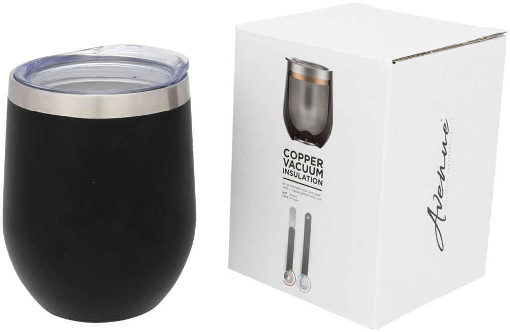 Кубок з вакуумною ізоляцією Corzo Copper, колір суцільний чорний