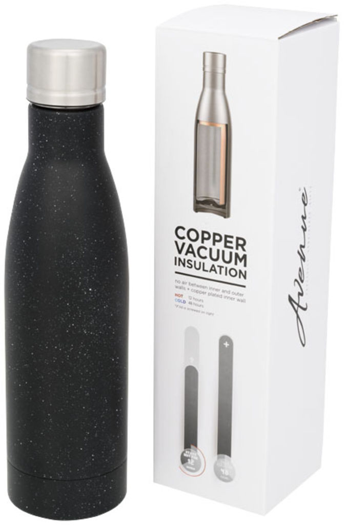 Плямиста мідна вакуумна пляшка Vasa, колір суцільний чорний