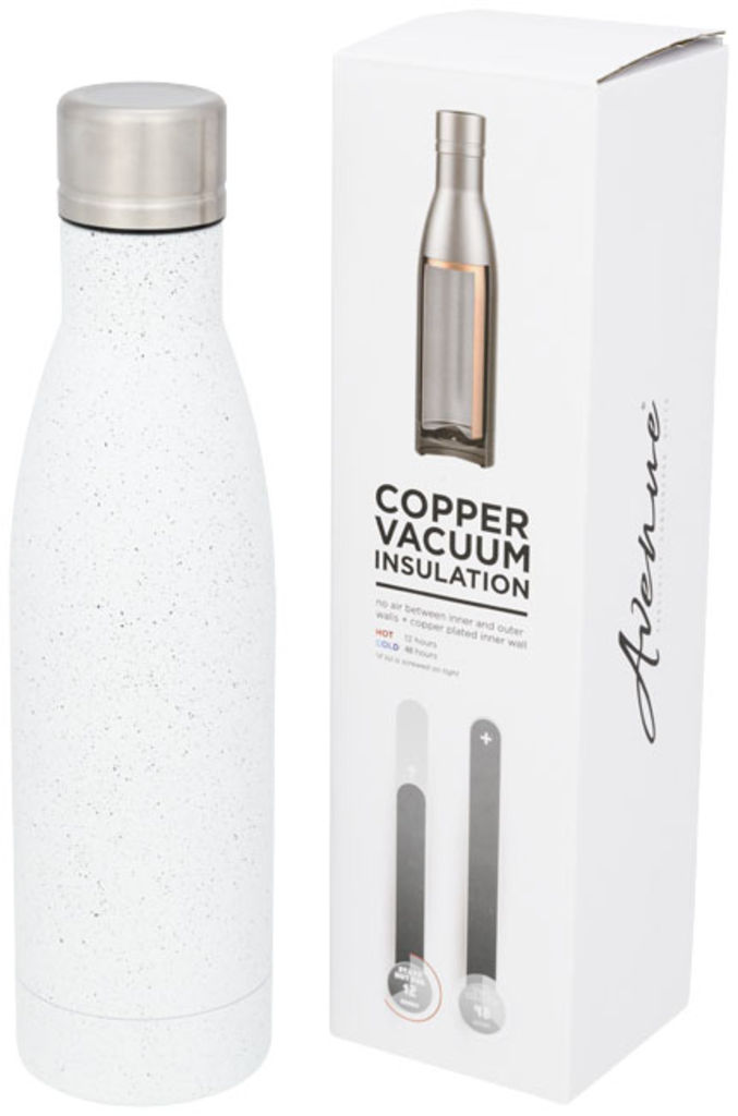 Плямиста мідна вакуумна пляшка Vasa, колір білий