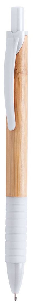 Ручка шариковая  Heldon из бамбука, цвет белый
