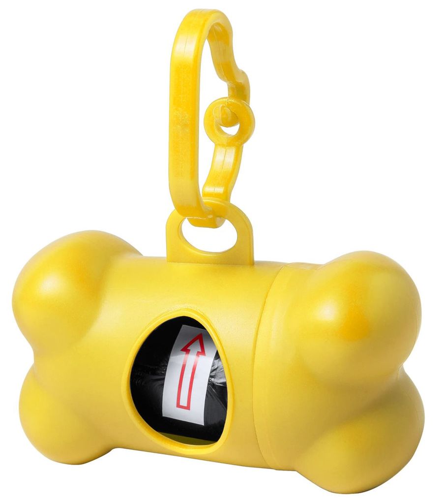 Холдер с пакетиками для выгула собак, цвет желтый