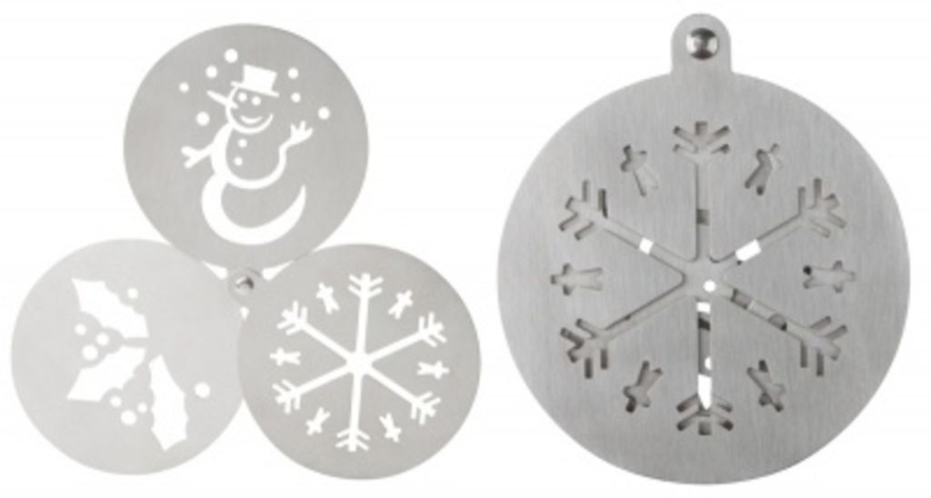 Набір для малюнків на капучіно з новорічною тематикою Pressox, колір сріблястий