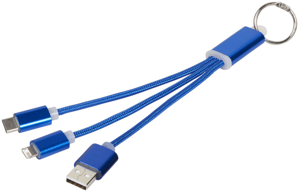 Зарядний кабель Metal , колір яскраво-синій