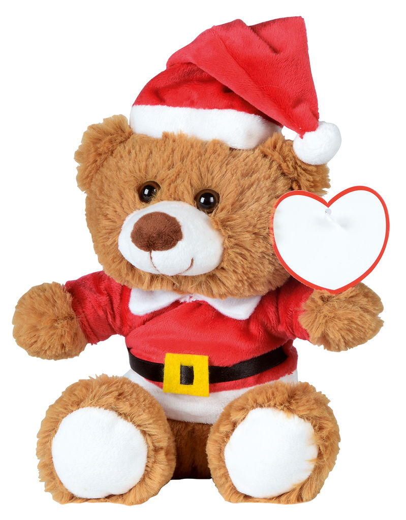 Медвежонок рождественский KLAUS, цвет коричневый, красный