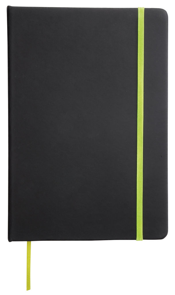 Блокнот LECTOR А6, колір чорний, світло-зелений