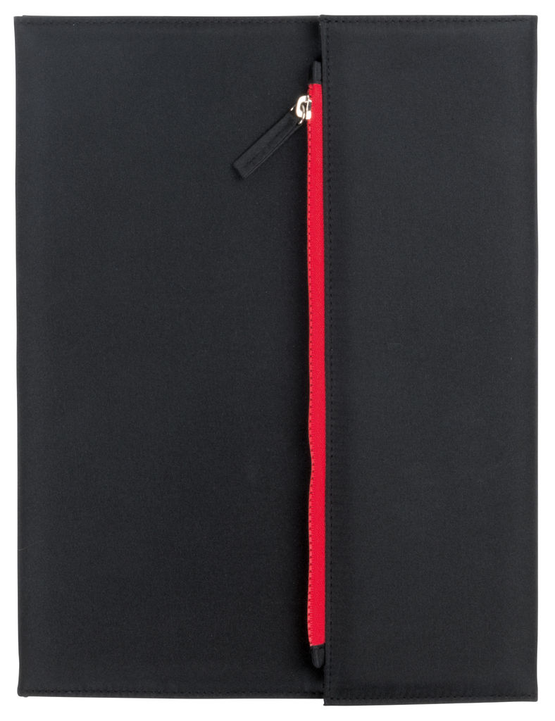 Портфель ZIPPER А4, цвет чёрный, красный
